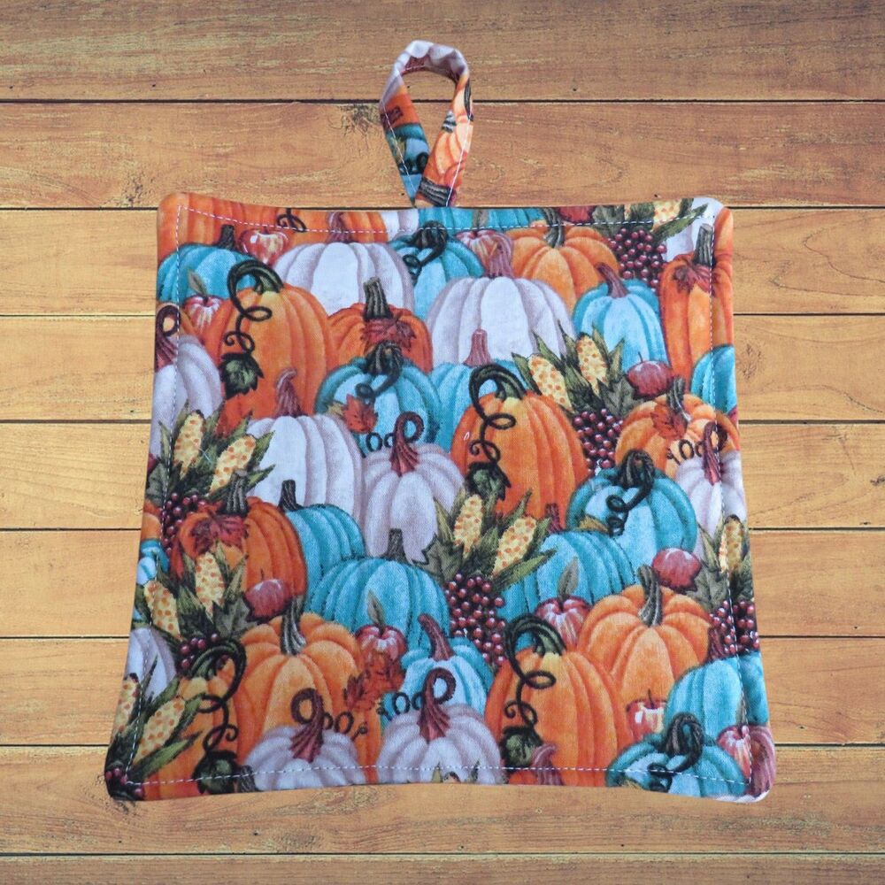 Handmade Potholder, Pumpkins